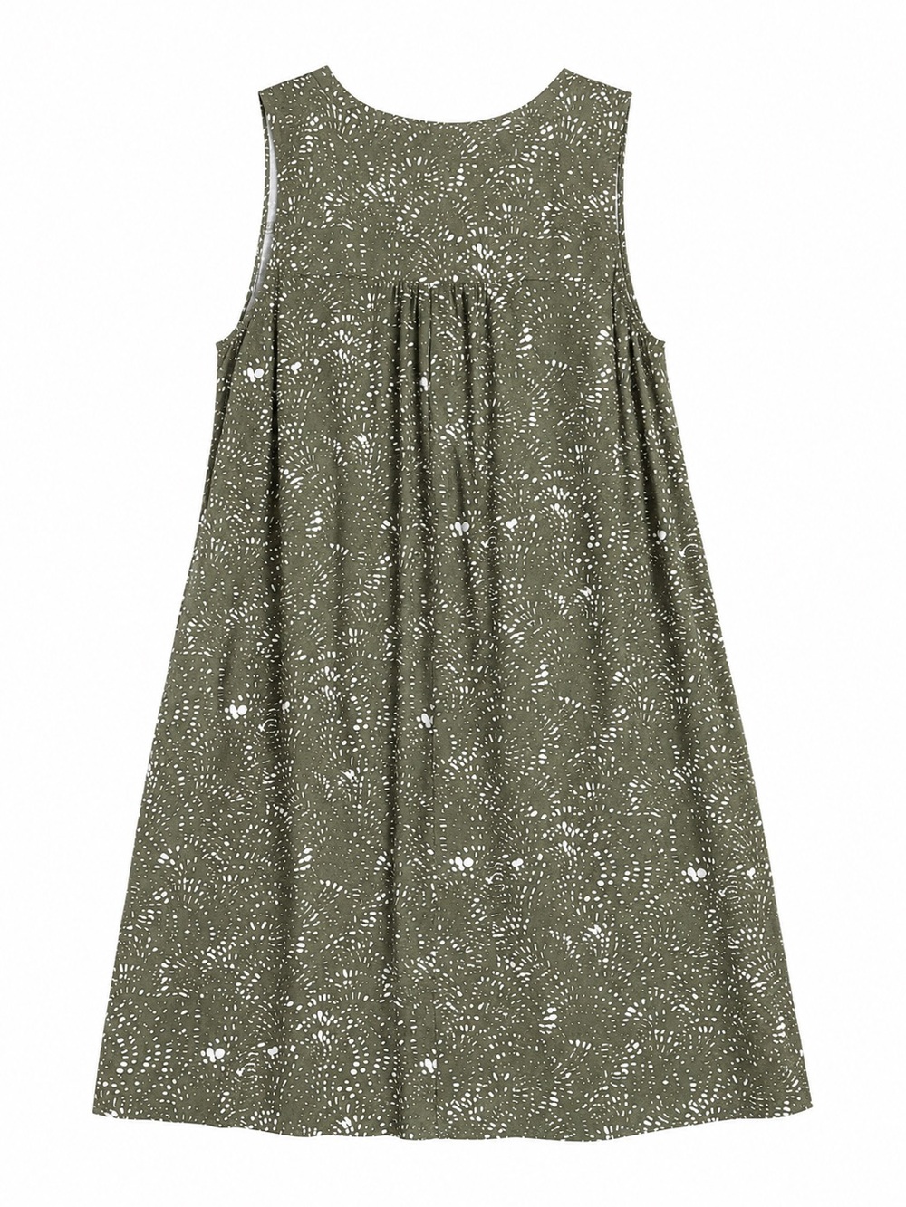 Gap Olive Green Sleeveless Shift Dress Boho Casual Summer Mid Lightweight Small - Picture 3 of 5